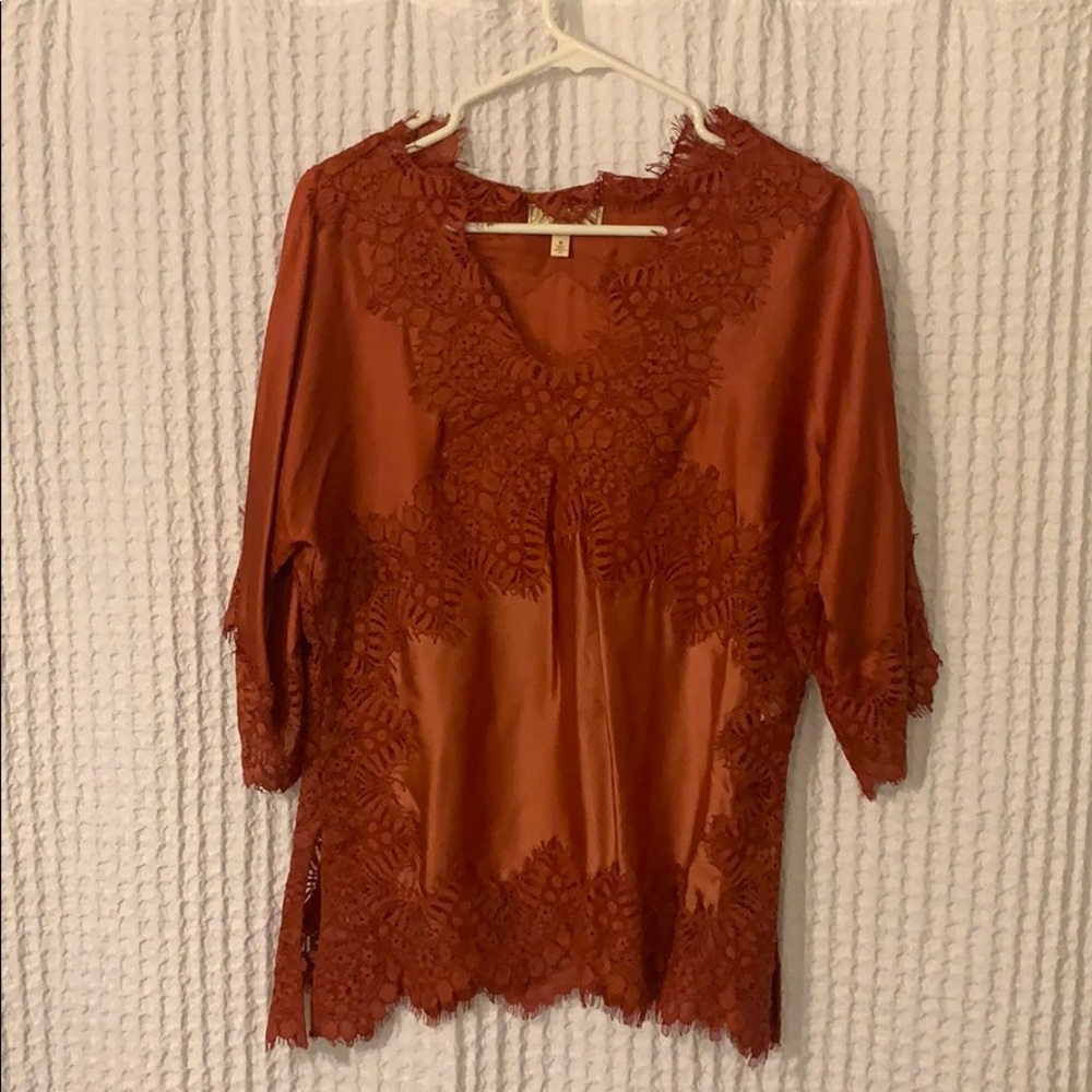 Silk, lace top